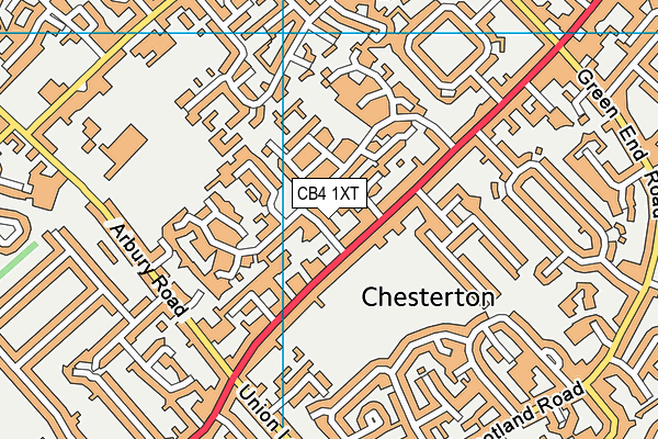 CB4 1XT map - OS VectorMap District (Ordnance Survey)