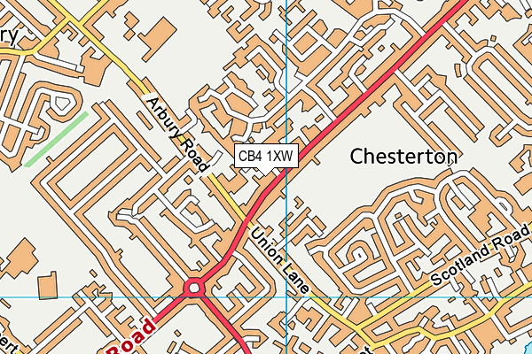 CB4 1XW map - OS VectorMap District (Ordnance Survey)