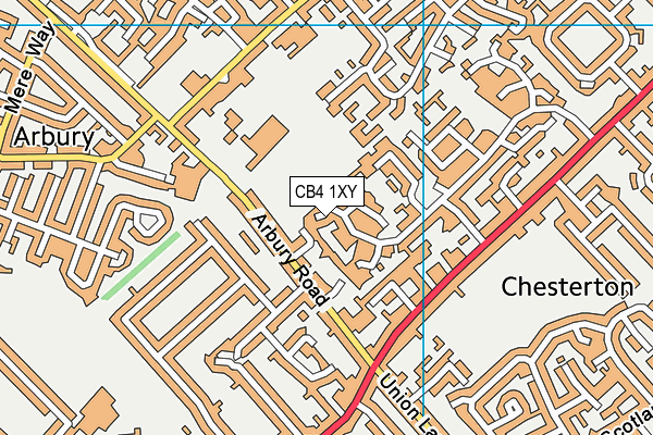 CB4 1XY map - OS VectorMap District (Ordnance Survey)