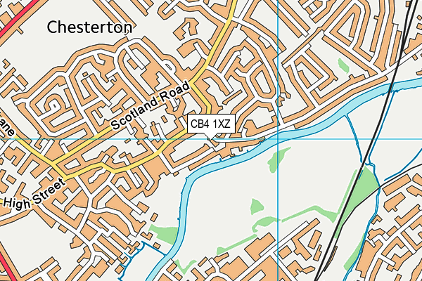 CB4 1XZ map - OS VectorMap District (Ordnance Survey)