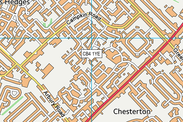 CB4 1YE map - OS VectorMap District (Ordnance Survey)