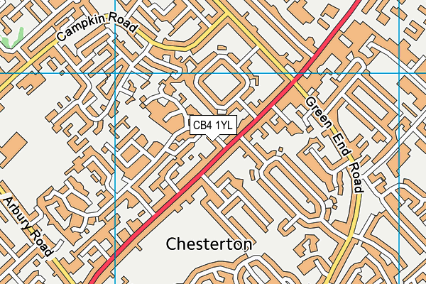 CB4 1YL map - OS VectorMap District (Ordnance Survey)