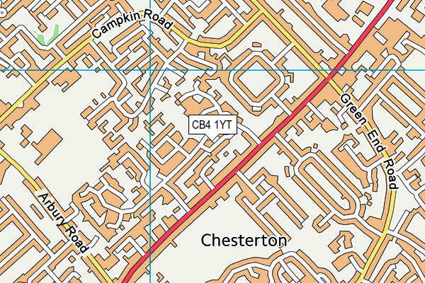 CB4 1YT map - OS VectorMap District (Ordnance Survey)