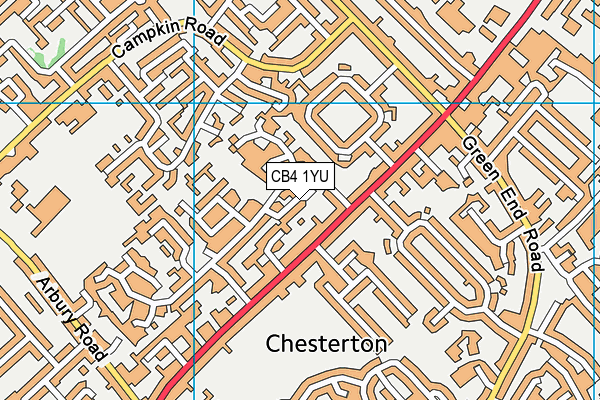 CB4 1YU map - OS VectorMap District (Ordnance Survey)