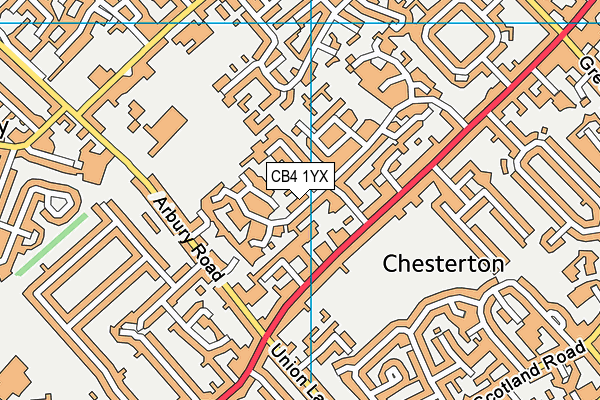 CB4 1YX map - OS VectorMap District (Ordnance Survey)