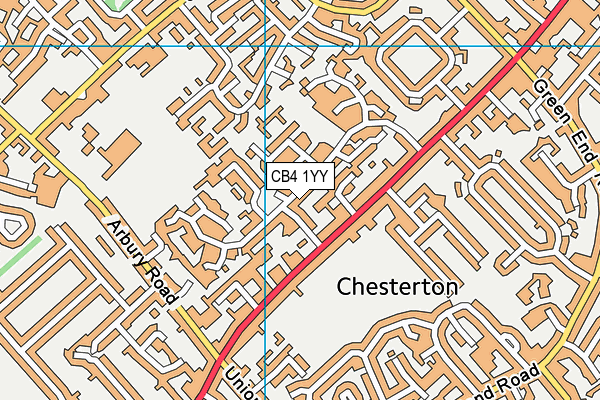 CB4 1YY map - OS VectorMap District (Ordnance Survey)