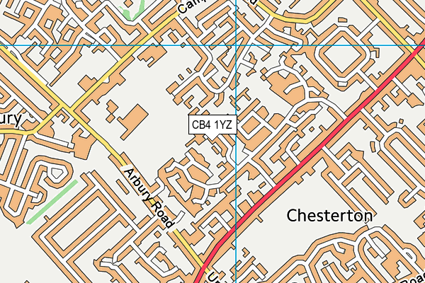 CB4 1YZ map - OS VectorMap District (Ordnance Survey)