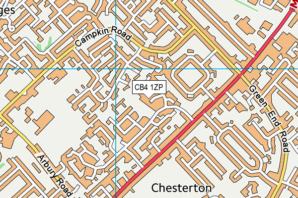 CB4 1ZP map - OS VectorMap District (Ordnance Survey)