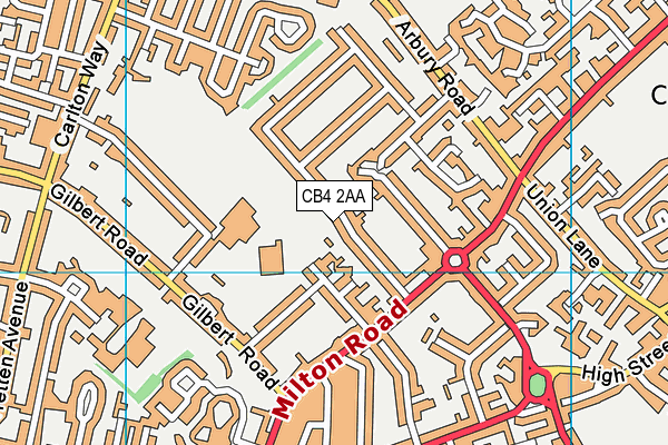 CB4 2AA map - OS VectorMap District (Ordnance Survey)