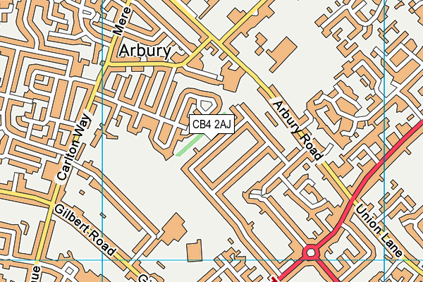 CB4 2AJ map - OS VectorMap District (Ordnance Survey)