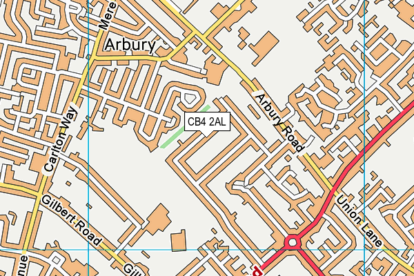 CB4 2AL map - OS VectorMap District (Ordnance Survey)