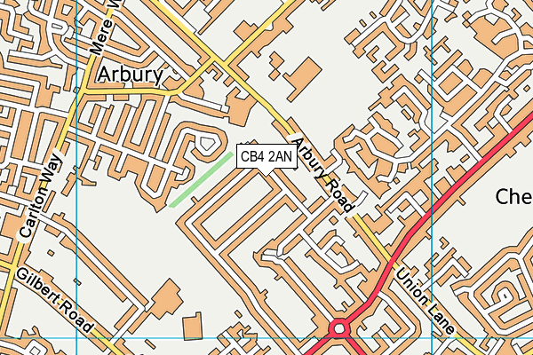 CB4 2AN map - OS VectorMap District (Ordnance Survey)