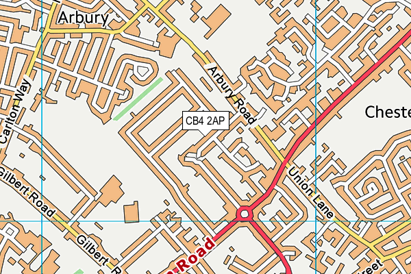 CB4 2AP map - OS VectorMap District (Ordnance Survey)