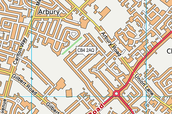CB4 2AQ map - OS VectorMap District (Ordnance Survey)