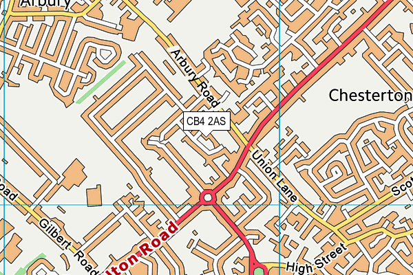 CB4 2AS map - OS VectorMap District (Ordnance Survey)