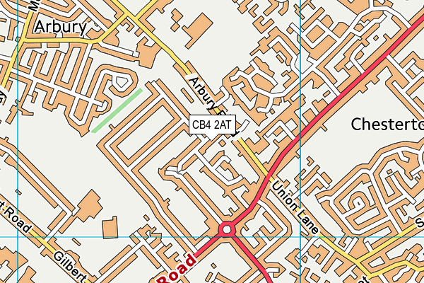 CB4 2AT map - OS VectorMap District (Ordnance Survey)