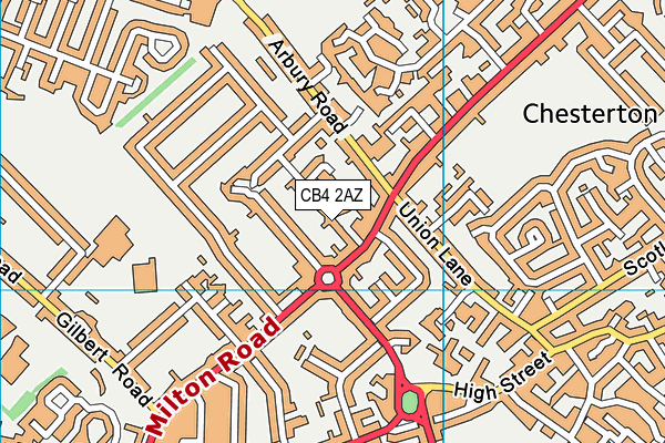 CB4 2AZ map - OS VectorMap District (Ordnance Survey)
