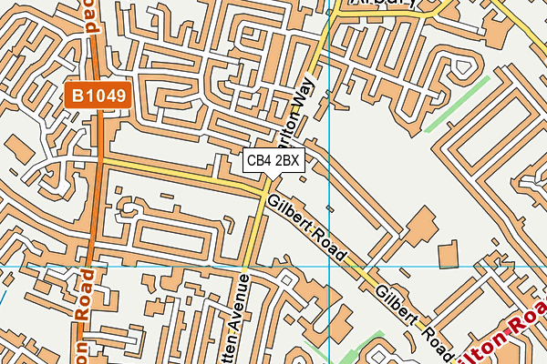 CB4 2BX map - OS VectorMap District (Ordnance Survey)