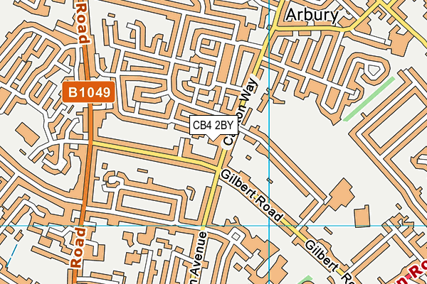 CB4 2BY map - OS VectorMap District (Ordnance Survey)