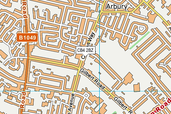 CB4 2BZ map - OS VectorMap District (Ordnance Survey)