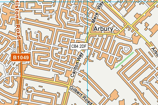 CB4 2DF map - OS VectorMap District (Ordnance Survey)