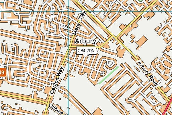 CB4 2DN map - OS VectorMap District (Ordnance Survey)