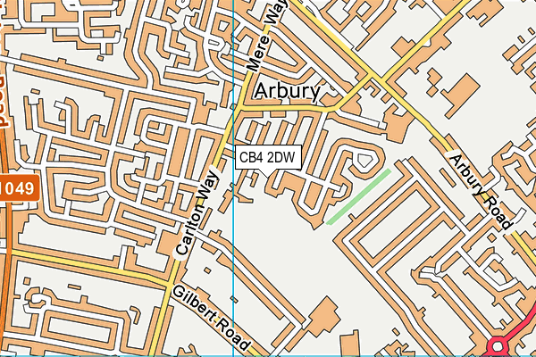 CB4 2DW map - OS VectorMap District (Ordnance Survey)