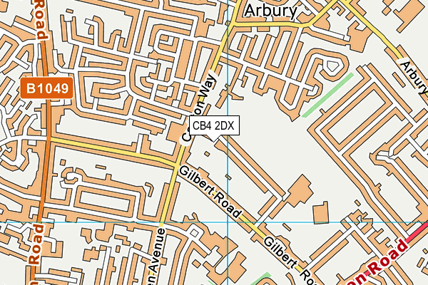 CB4 2DX map - OS VectorMap District (Ordnance Survey)