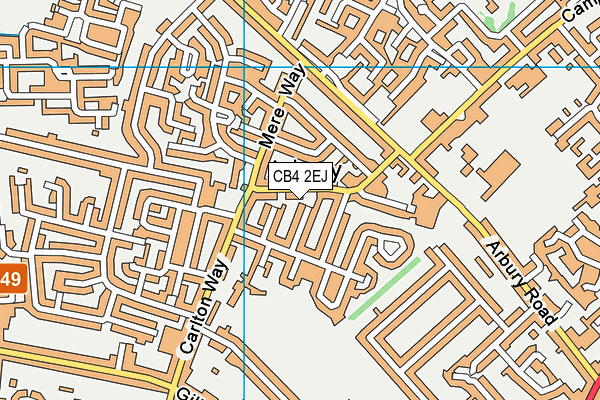 CB4 2EJ map - OS VectorMap District (Ordnance Survey)