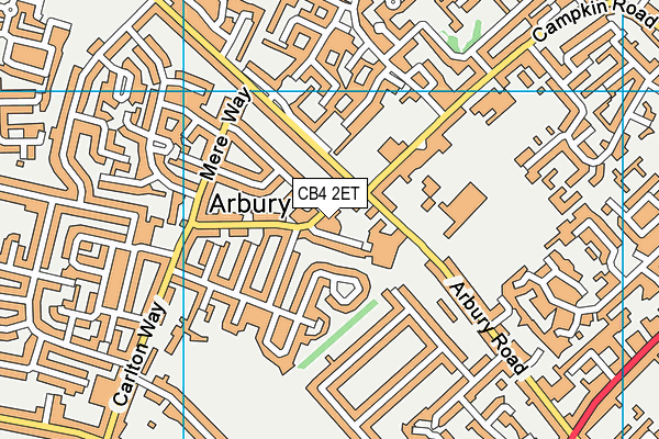CB4 2ET map - OS VectorMap District (Ordnance Survey)