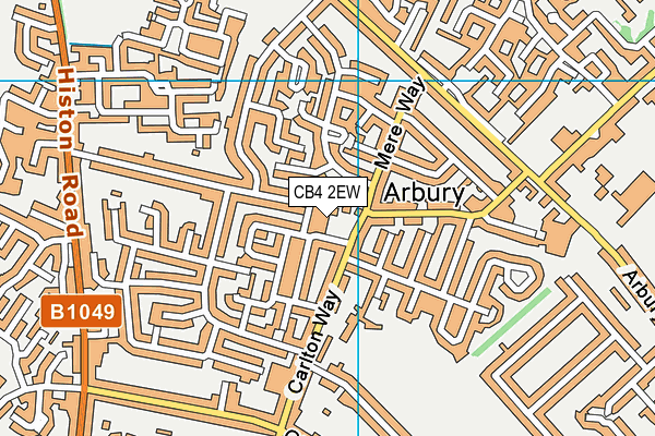 CB4 2EW map - OS VectorMap District (Ordnance Survey)