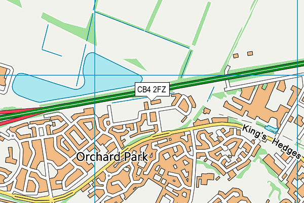 CB4 2FZ map - OS VectorMap District (Ordnance Survey)