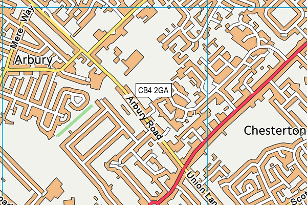 CB4 2GA map - OS VectorMap District (Ordnance Survey)