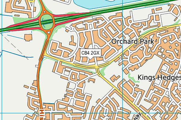 CB4 2GX map - OS VectorMap District (Ordnance Survey)