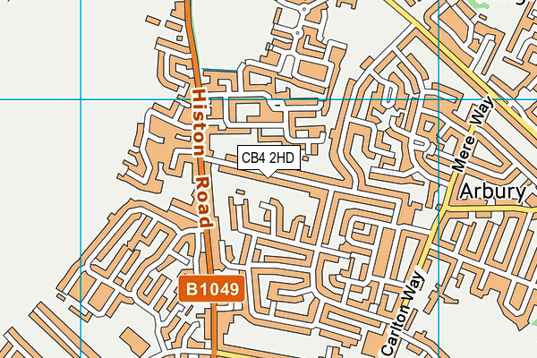 CB4 2HD map - OS VectorMap District (Ordnance Survey)