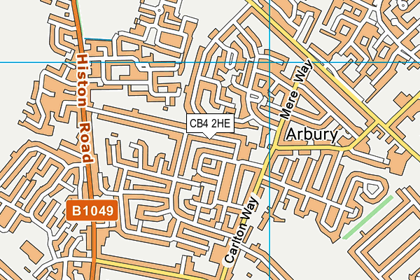 CB4 2HE map - OS VectorMap District (Ordnance Survey)