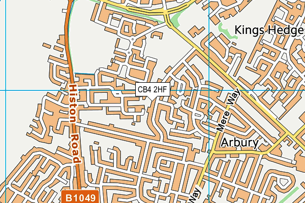 CB4 2HF map - OS VectorMap District (Ordnance Survey)