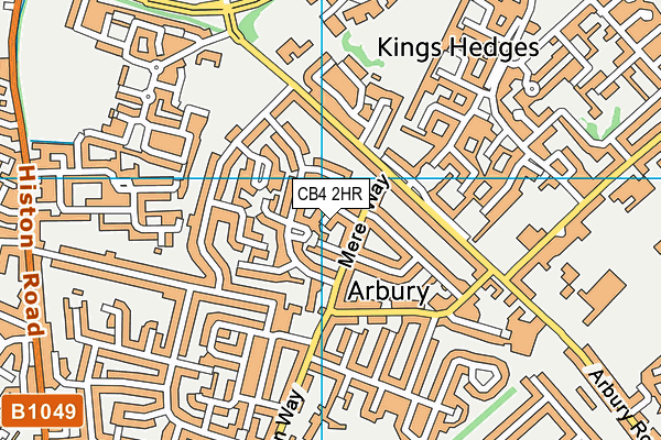 CB4 2HR map - OS VectorMap District (Ordnance Survey)