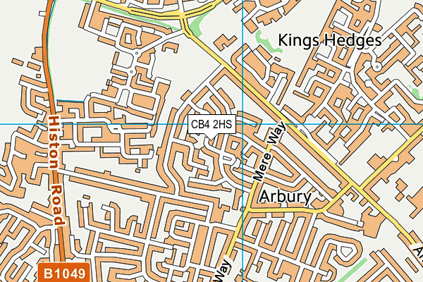 CB4 2HS map - OS VectorMap District (Ordnance Survey)