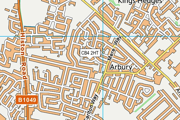 CB4 2HT map - OS VectorMap District (Ordnance Survey)