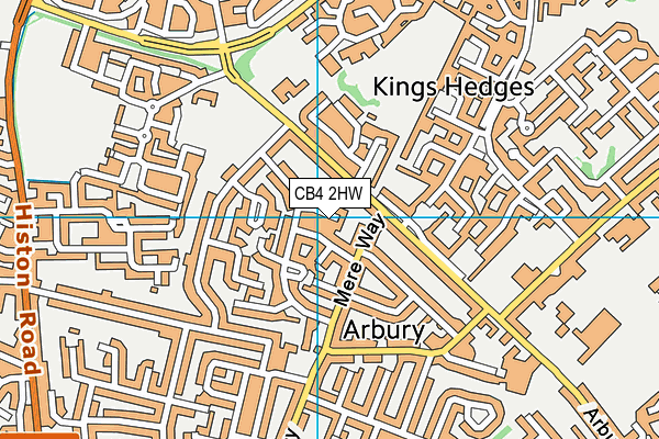 CB4 2HW map - OS VectorMap District (Ordnance Survey)