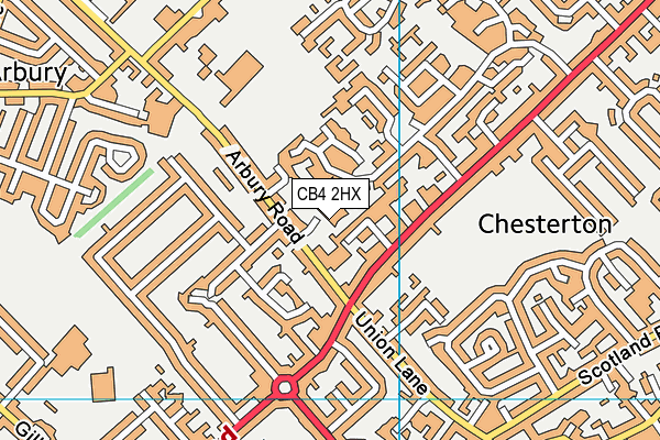 CB4 2HX map - OS VectorMap District (Ordnance Survey)