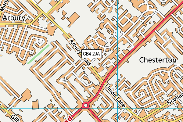 CB4 2JA map - OS VectorMap District (Ordnance Survey)