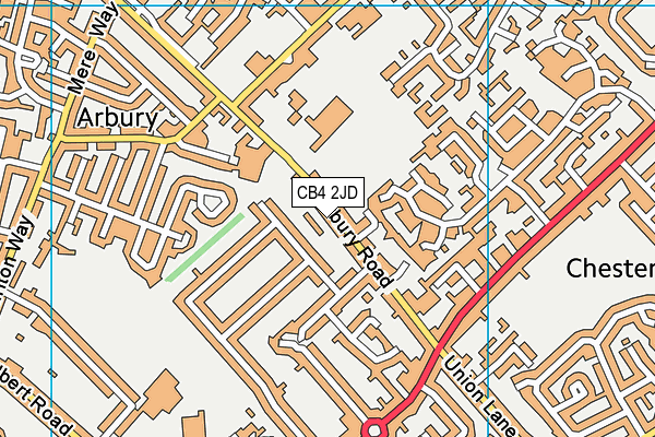 CB4 2JD map - OS VectorMap District (Ordnance Survey)