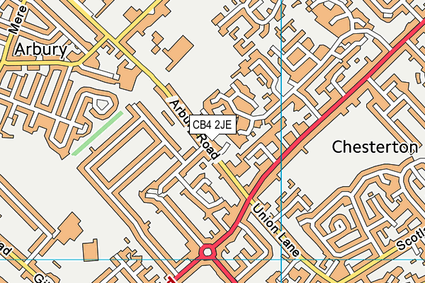 CB4 2JE map - OS VectorMap District (Ordnance Survey)