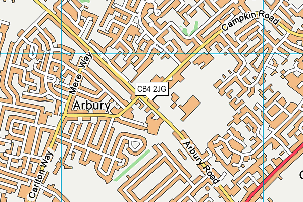 CB4 2JG map - OS VectorMap District (Ordnance Survey)