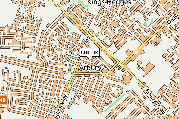 CB4 2JR map - OS VectorMap District (Ordnance Survey)