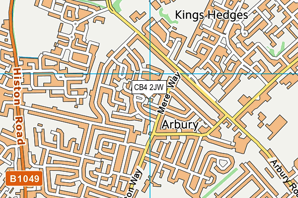 CB4 2JW map - OS VectorMap District (Ordnance Survey)