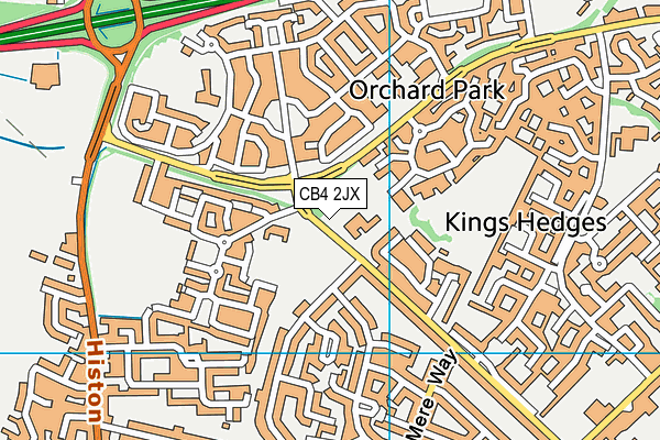 CB4 2JX map - OS VectorMap District (Ordnance Survey)