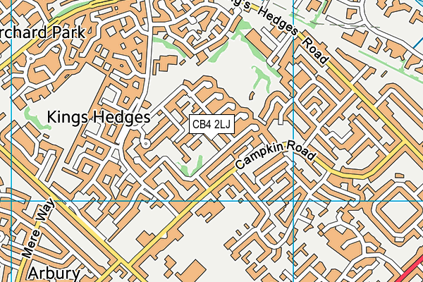 CB4 2LJ map - OS VectorMap District (Ordnance Survey)